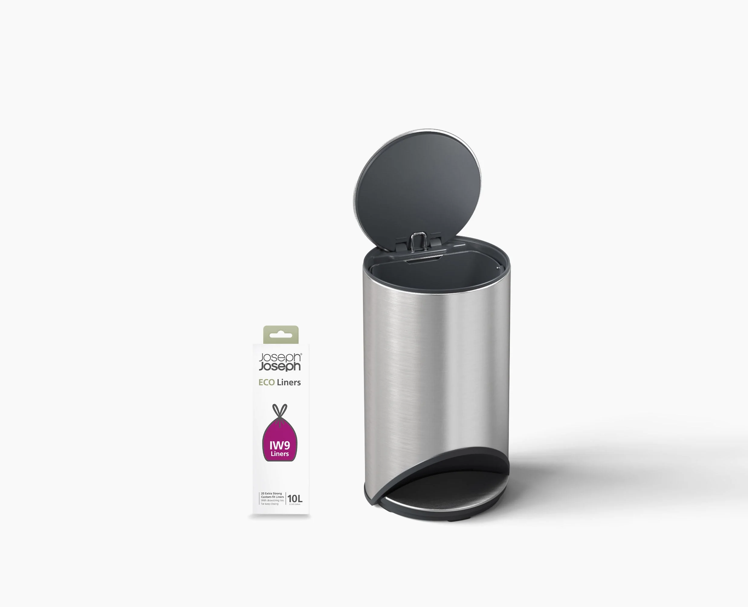Arc™ 10L Easy-push Stainless-steel Pedal Bin Starter Set - Image 3