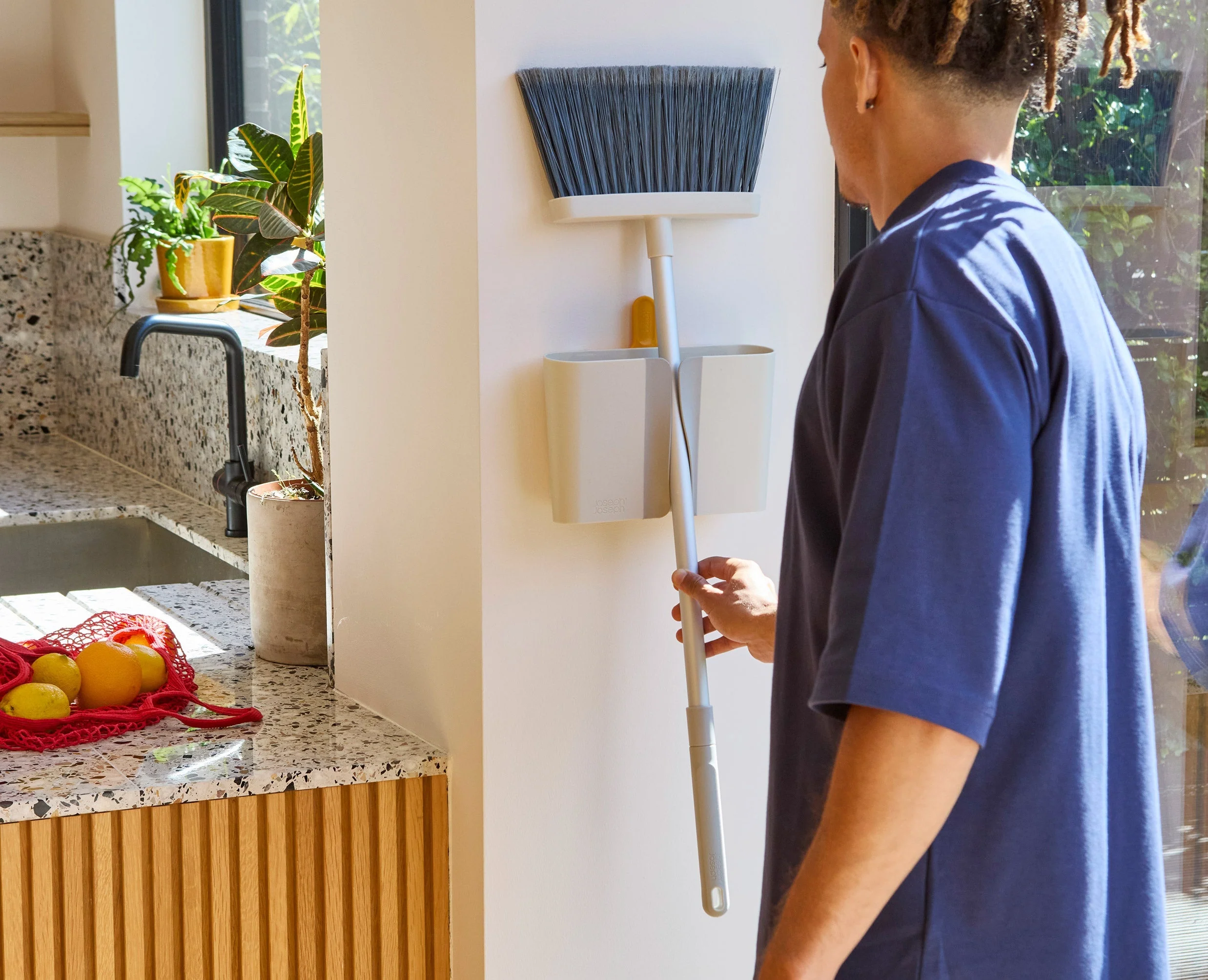 CleanTech™ Wall-mounted Broom, Dustpan & Brush Set - Image 2