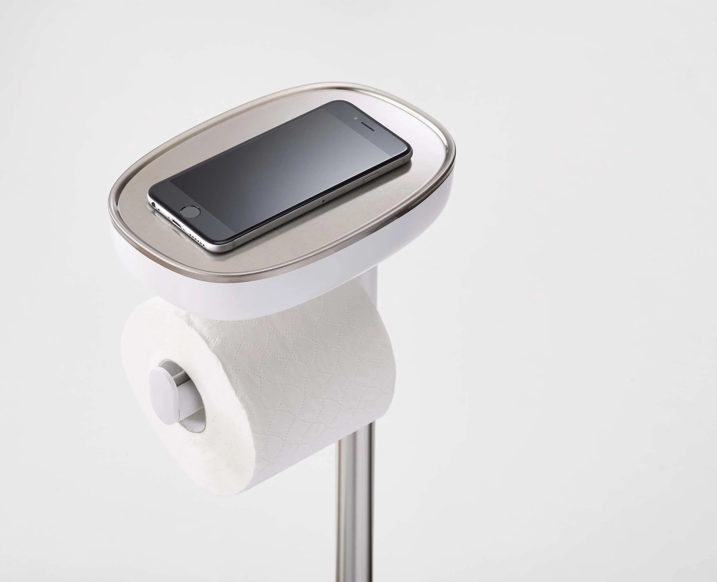 EasyStore™ Plus Stainless-steel Toilet Roll Holder with Toilet Brush - Image 5