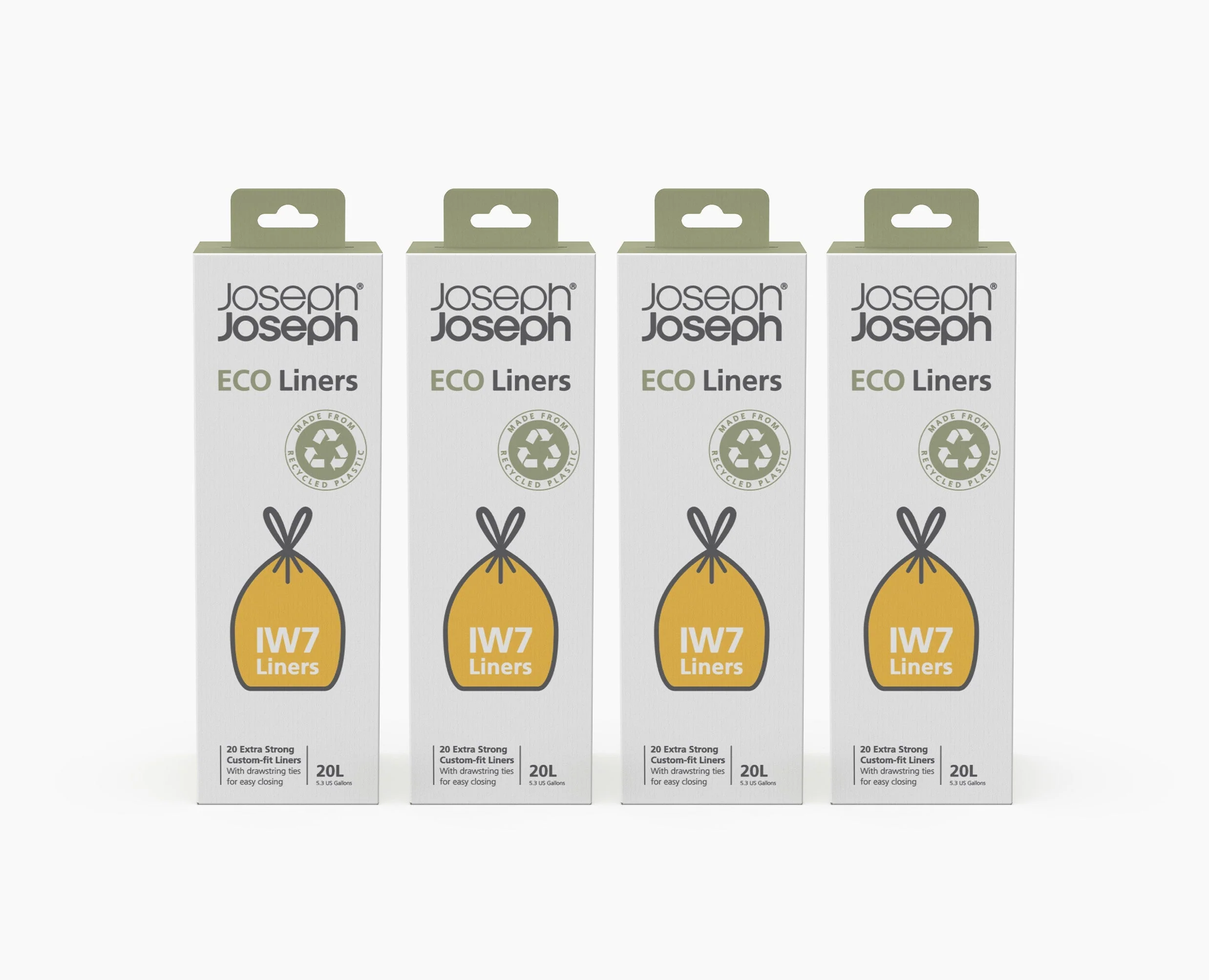 IW7 20L Grey Recycled Bin Liners - 4 pack