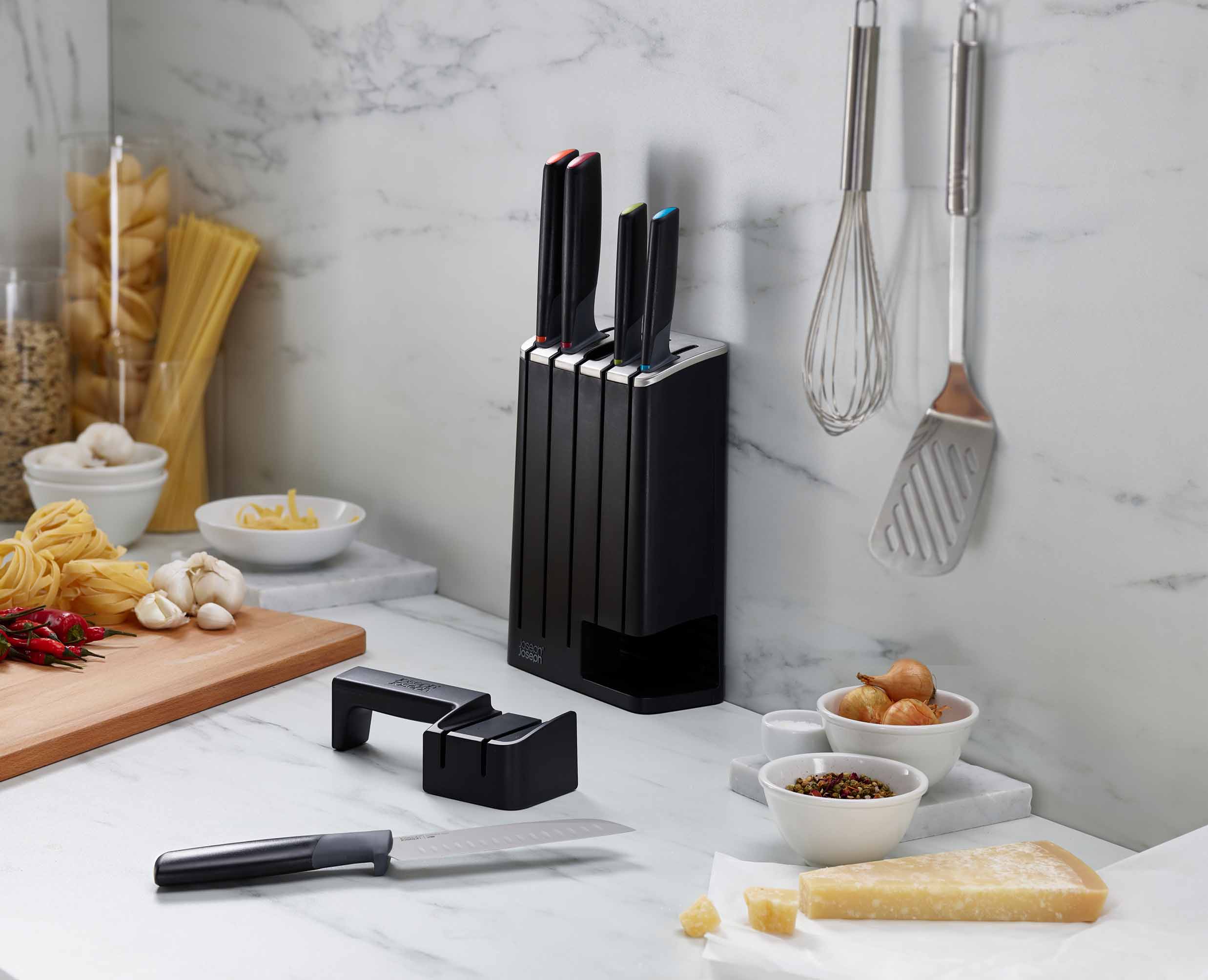 Elevate™ SlimBlock 5-piece Multicolour Knife Set with Sharpener - Image 3