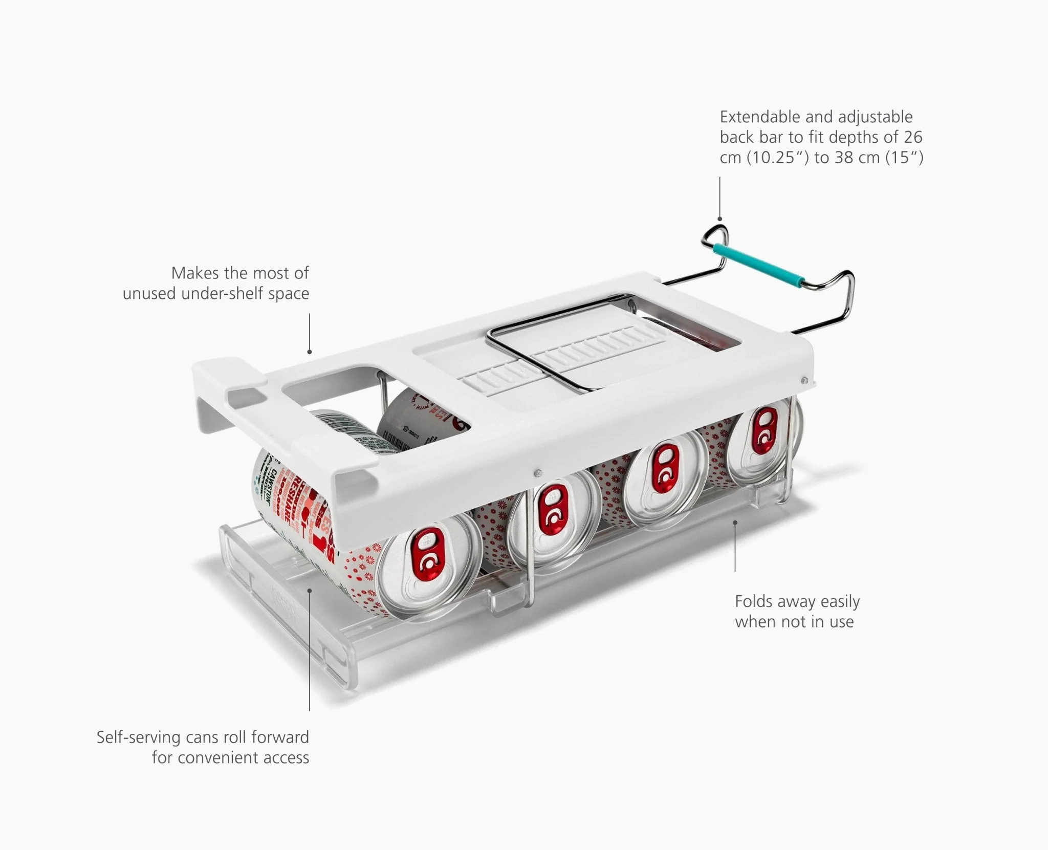 FridgeStore™ Under-Shelf Collapsible Can Dispenser - Image 6