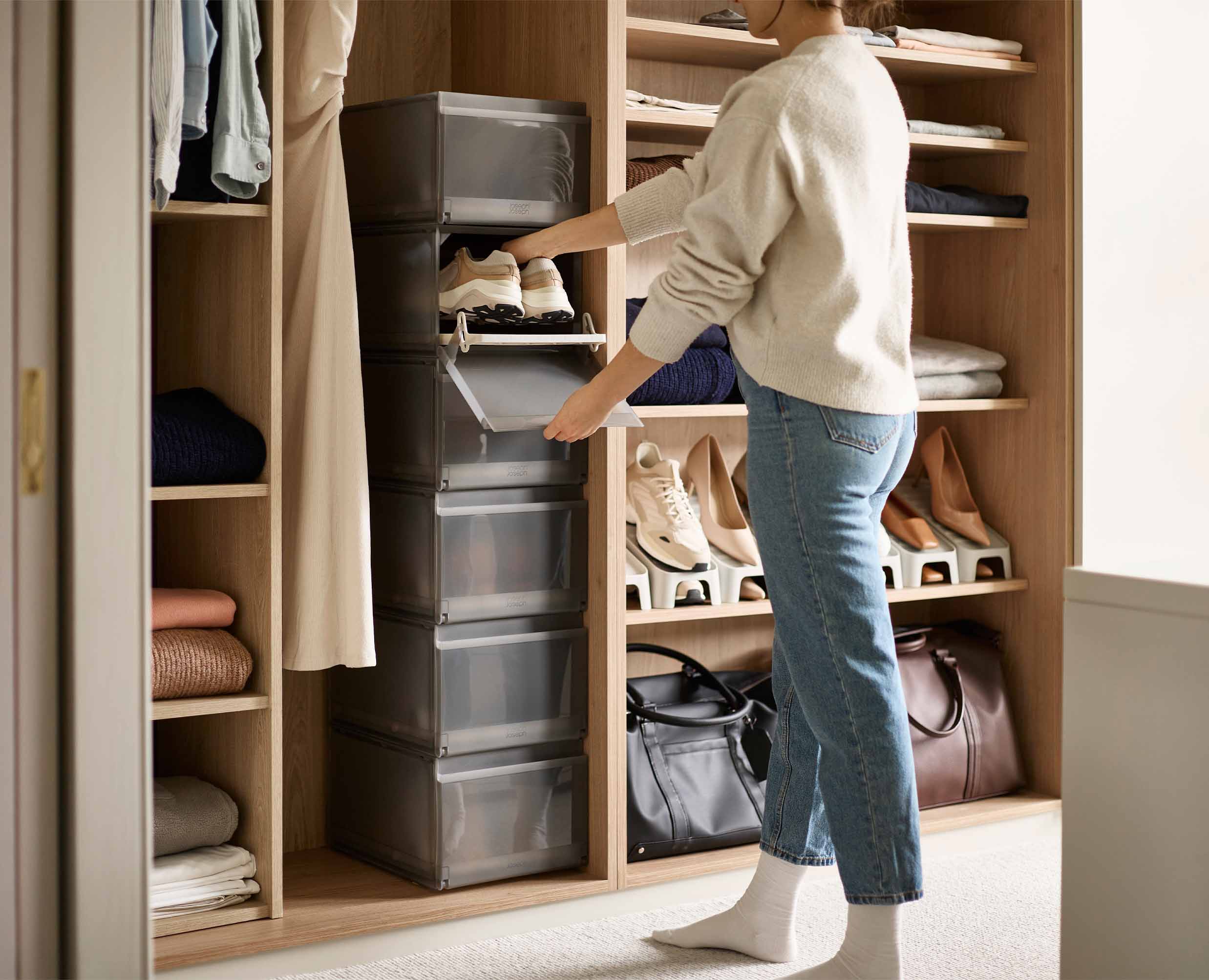 ShoeCase 6-piece Grey Shoe Storage Box - Image 3