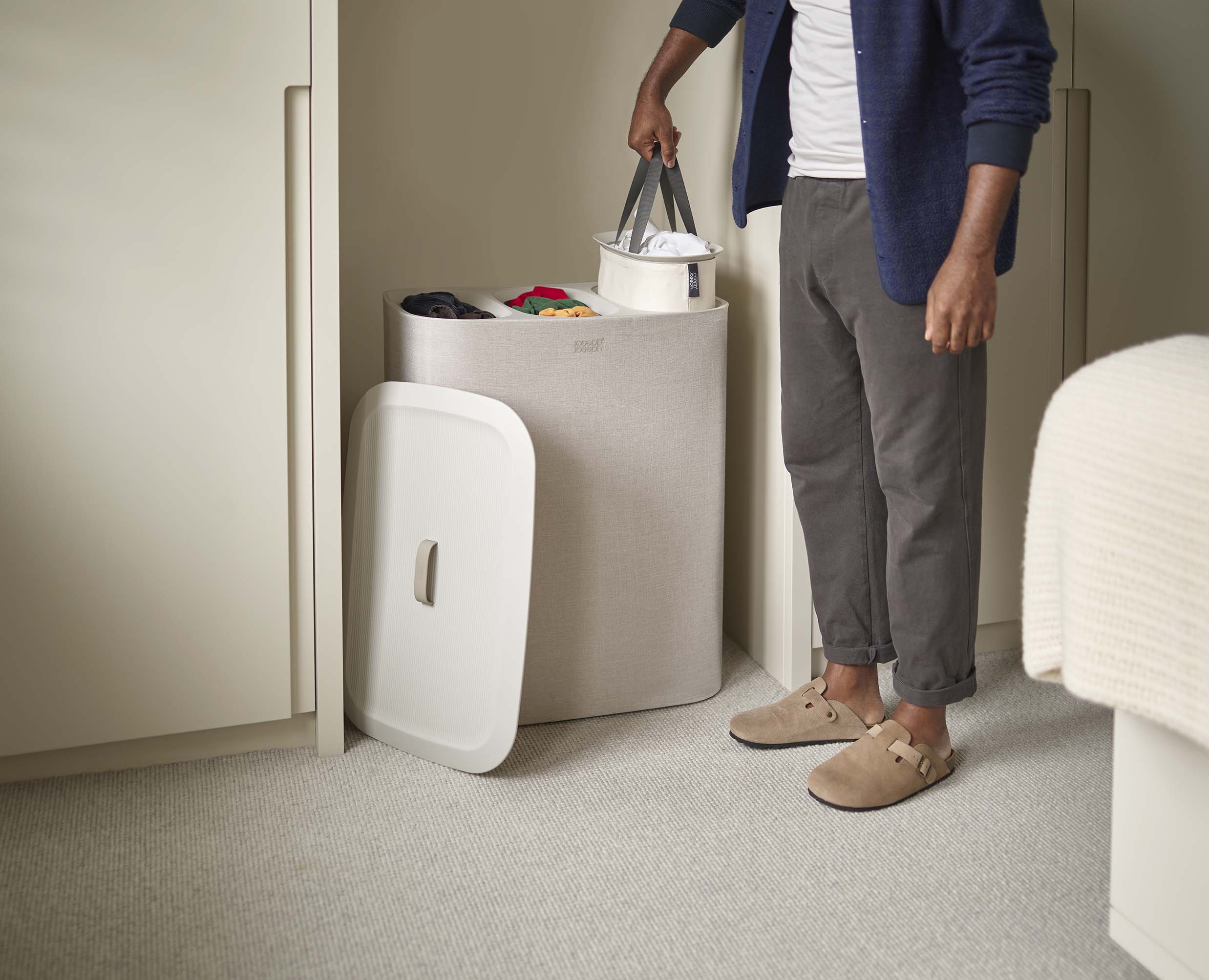 Tota Trio 90L Ecru Laundry Separation Basket - Image 3
