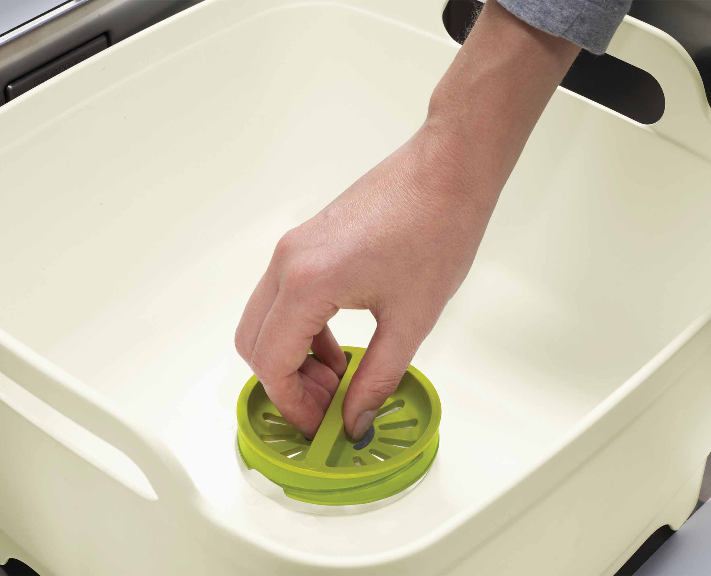Wash&Drain™ White Green Washing-up Bowl - Image 5
